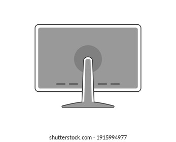Illustration of a computer monitor seen from behind.
