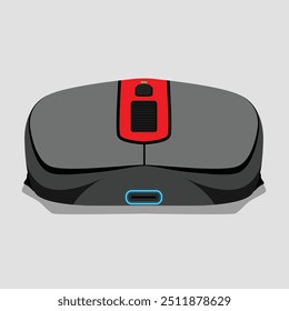 illustration of a computer mouse seen from the front