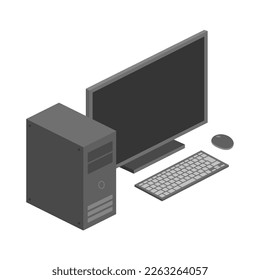 Illustration of a computer seen from an angle