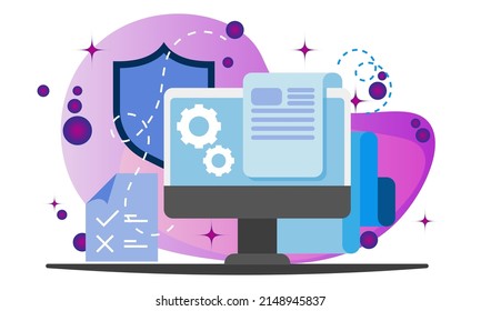 Illustration Computer Setup Repair List Stock Vector (Royalty Free ...