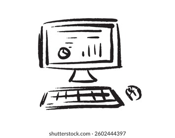 Illustration of an COmputer University Handdrawn