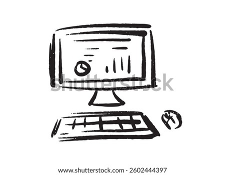 Illustration of an COmputer University Handdrawn