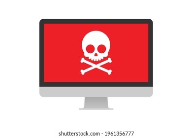 An illustration of a computer virus alert