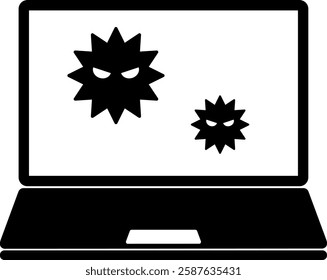 Illustration of computer virus icon.