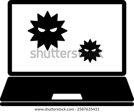 Illustration of computer virus icon.