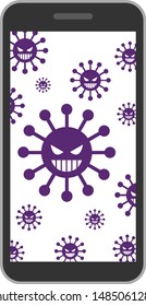 
Illustration of computer virus.
A smartphone infected with a virus.