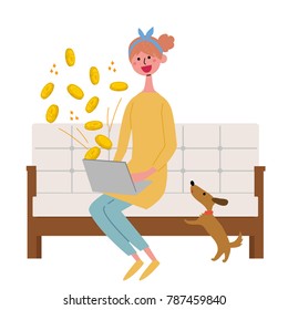 Illustration of a computer woman