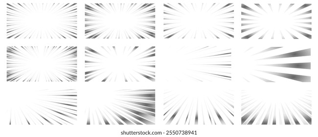 illustration of concentrated lines with a gray gradient
