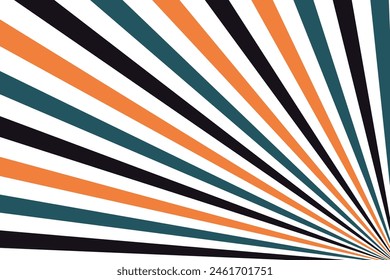 Ilustración de líneas concentradas en naranja, azul marino y negro