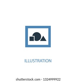 illustration concept 2 colored icon. Simple blue element illustration. illustration concept symbol design. Can be used for web and mobile UI/UX