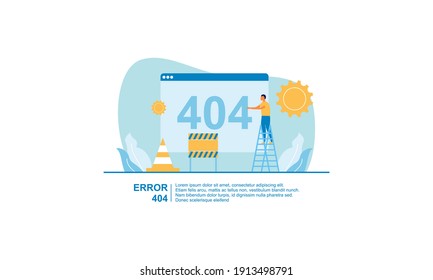 Illustrationskonzept der 404-Fehlerseite nicht gefunden Systemaktualisierungen