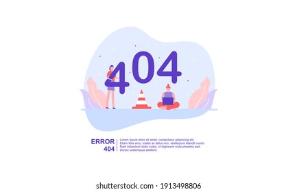 Illustration concept of 404 error page not found system updates