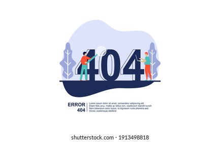 Illustration concept of 404 error page not found system updates