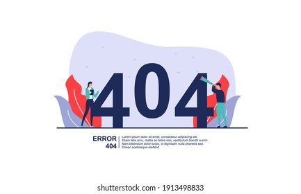 Illustration concept of 404 error page not found system updates