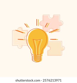 Illustration concept about ideas and creativity. Light bulb 