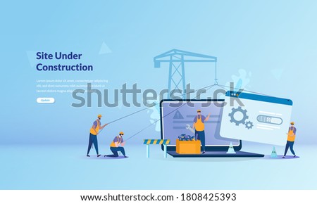 Illustration concept about site under construction, website error with page not found