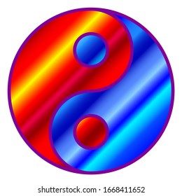 Illustration of a concept abstract yin and yang symbol