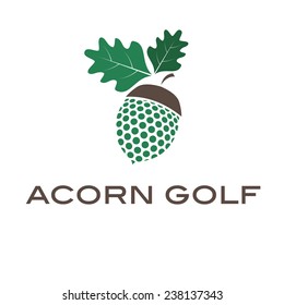 Illustration of concept acorn golf. Vector