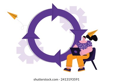 Illustration concept of agile project management for a company or business