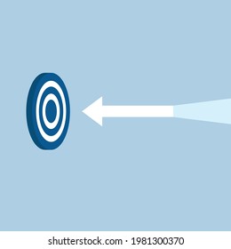 illustration concept of aiming arrow direction, sharp precise statistics pointing to the goal.