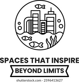 An Illustration in the concept of architecture in line style