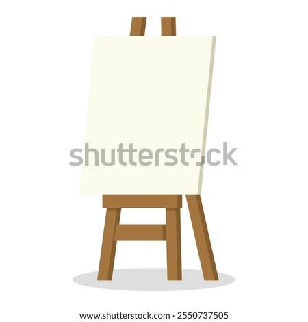 illustration of the concept of a blank painting canvas with a wooden easel or painting place.vector file