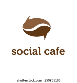 Illustration concept of bubble in coffee bean shape. vector