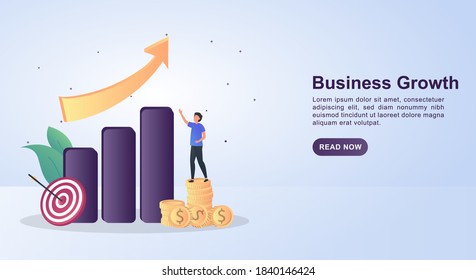 Illustration Concept Business Growth Bar Chart Stock Vector (Royalty ...