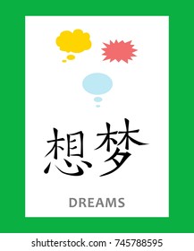 illustration - concept with Chinese character which means dream.

