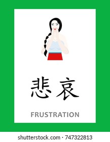 illustration - concept with Chinese character which means FRUSTRATION.