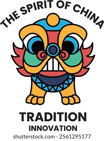 Illustration in concept of Chinese culture in line style