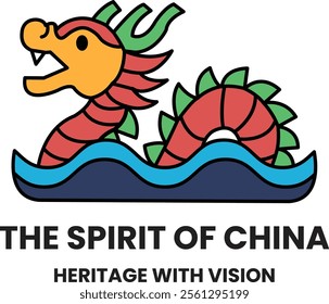 Illustration in concept of Chinese culture in line style