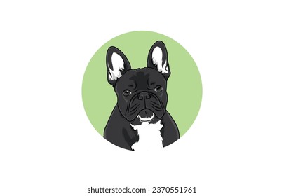 concepto de ilustración. ilustración de un guardarropa francés Bulldog adecuado para el perfil de su mascota. arte para perros. arte para mascotas