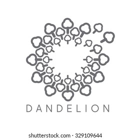 Illustration of concept cloud dandelion. Vector logo