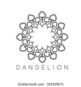 Illustration of concept cloud dandelion. Vector logo