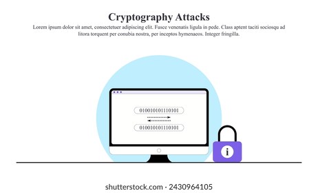 Illustration concept of cryptography attacks.