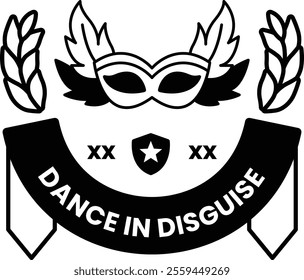 Illustration in concept of Dance Mask in line illustration style