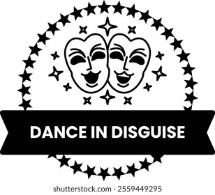 Illustration in concept of Dance Mask in line illustration style