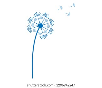 Illustration of concept dandelion. Vector logo