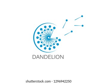 Illustration of concept dandelion. Vector logo