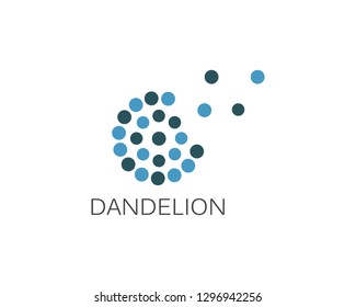 Illustration of concept dandelion. Vector logo