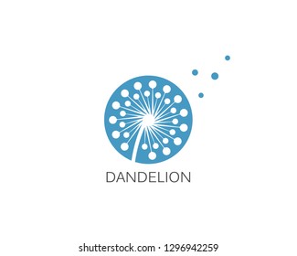 Illustration of concept dandelion. Vector logo