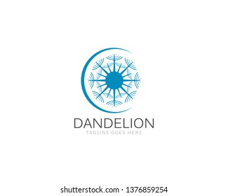 Illustration of concept dandelion. Vector logo