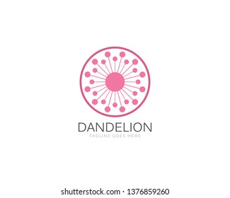 Illustration of concept dandelion. Vector logo