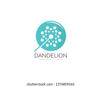 Illustration of concept dandelion. Vector logo