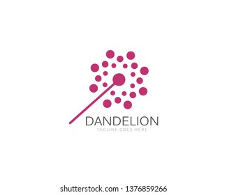 Illustration of concept dandelion. Vector logo