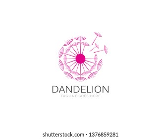 Illustration of concept dandelion. Vector logo