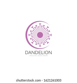 Illustration of concept dandelion. Vector logo
