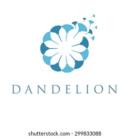 Illustration of concept dandelion. Vector logo