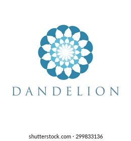 Illustration of concept dandelion. Vector logo
